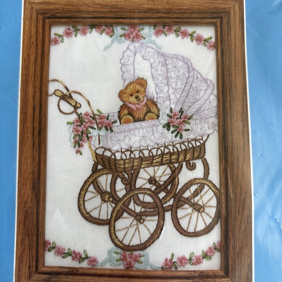 Baby Buggy and Teddy Bear Vintage‎ Embroidery Kit Candamar Designs #4004 NEW - Picture 3 of 4